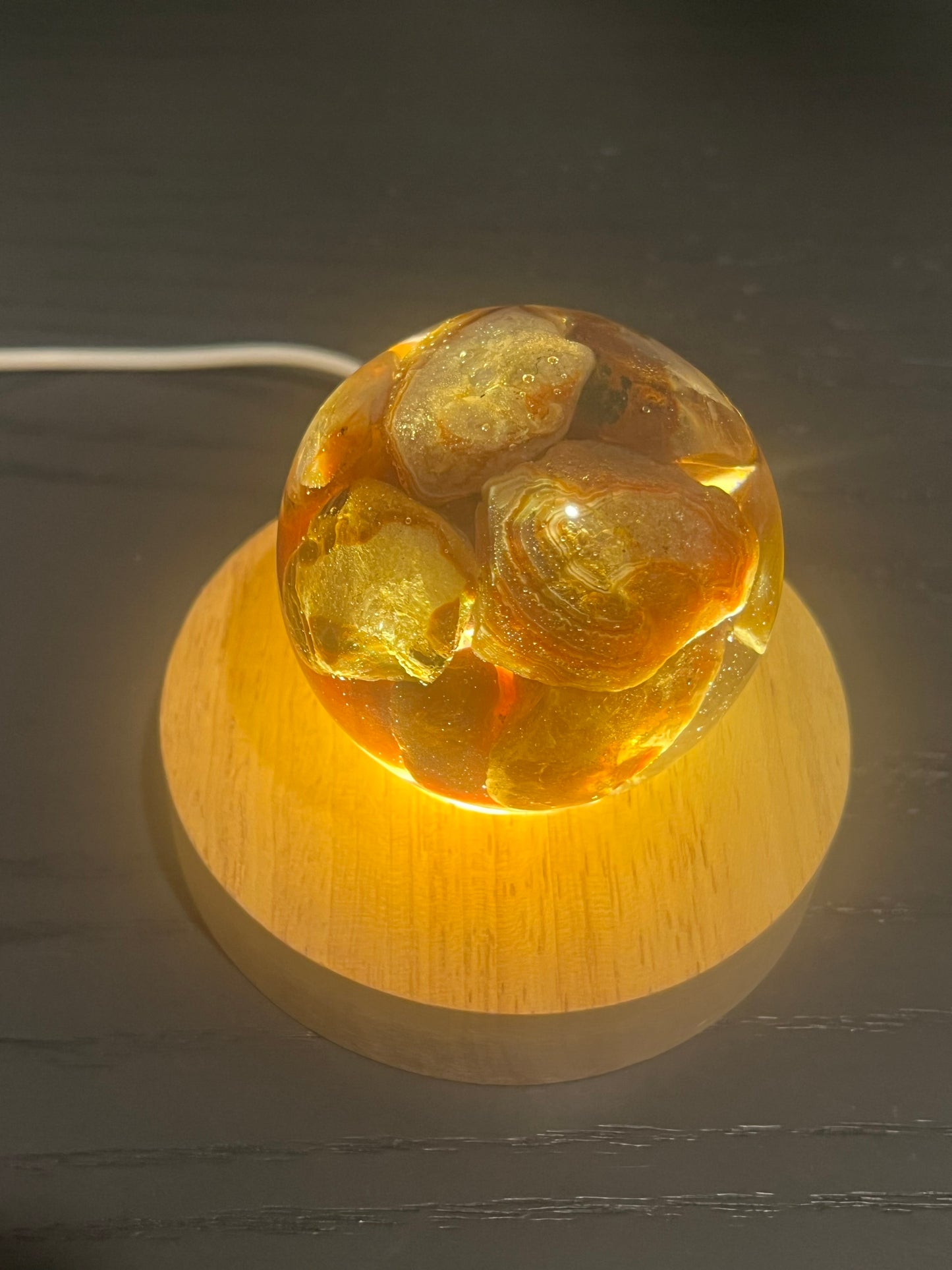 Lake Superior Agate Nightlight Orb