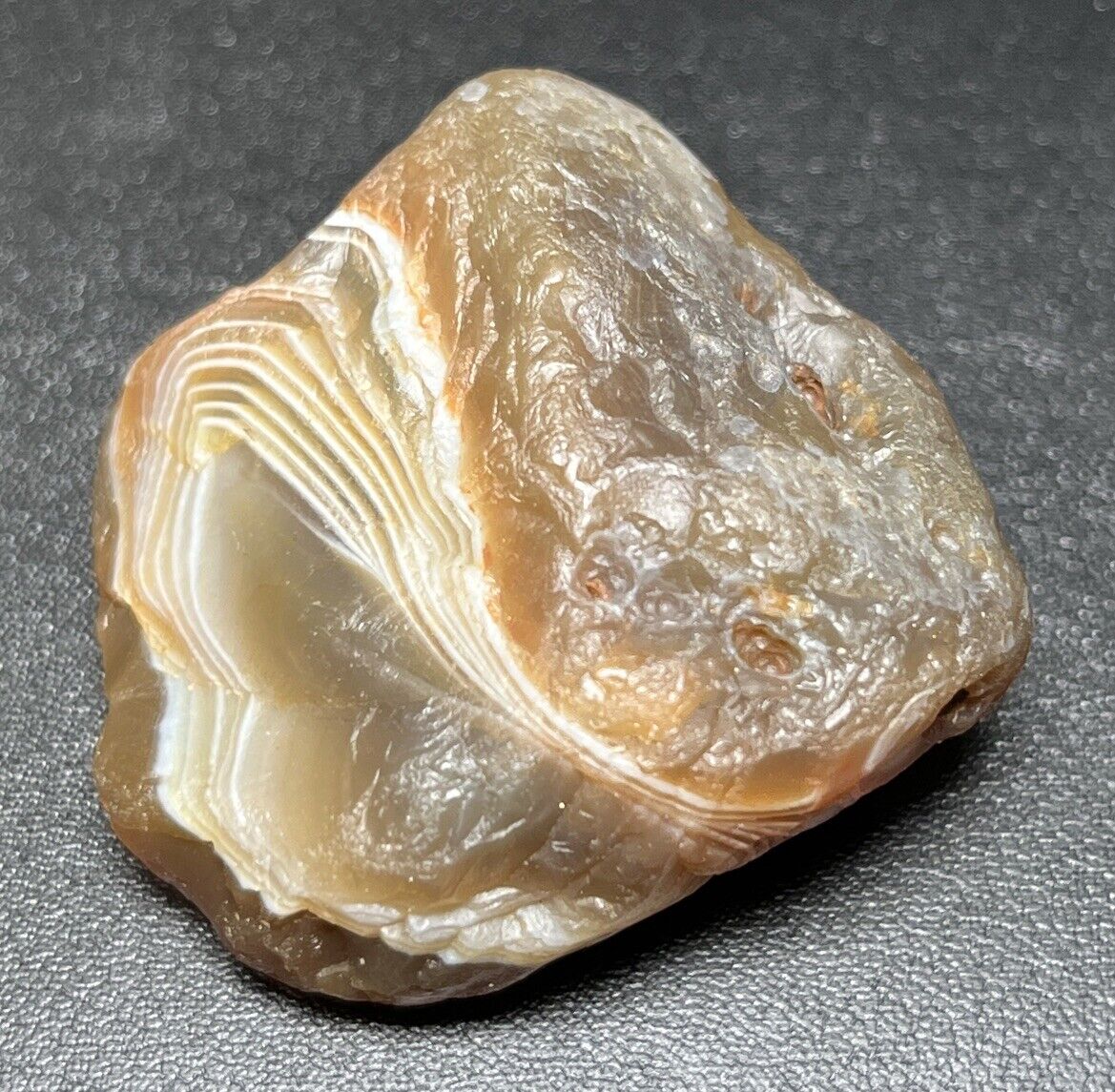 1.7 oz High Contrast Wrap Around Banded Lake Superior Agate. Mn State Gemstone.