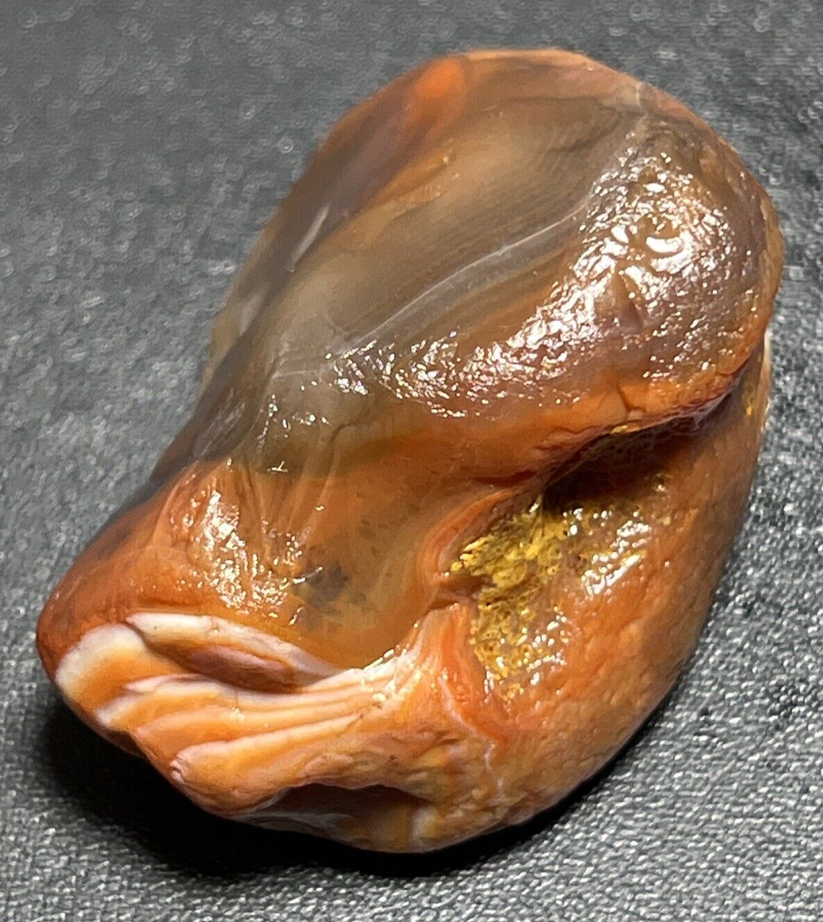1 oz  Colorful Waterlevel Fortification Jelly Banded Lake Superior Agate. Mn Gem