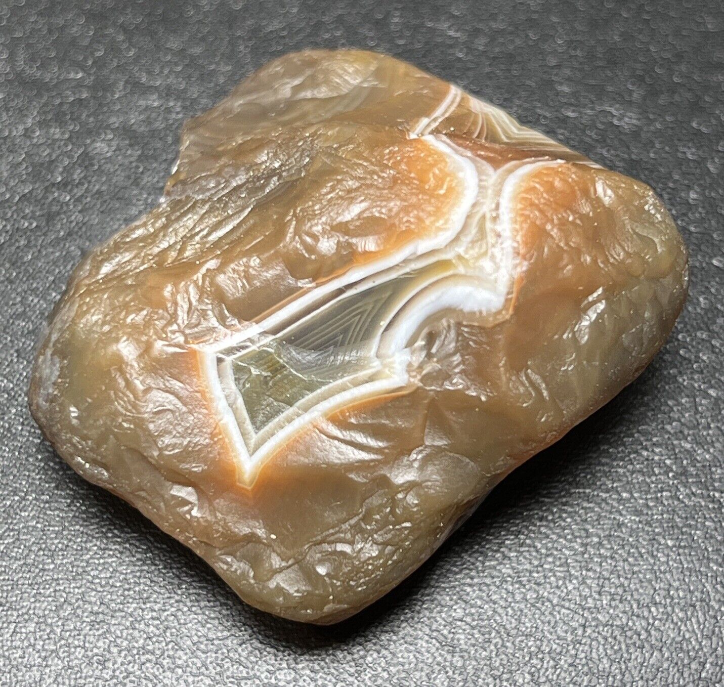 1.7 oz High Contrast Wrap Around Banded Lake Superior Agate. Mn State Gemstone.