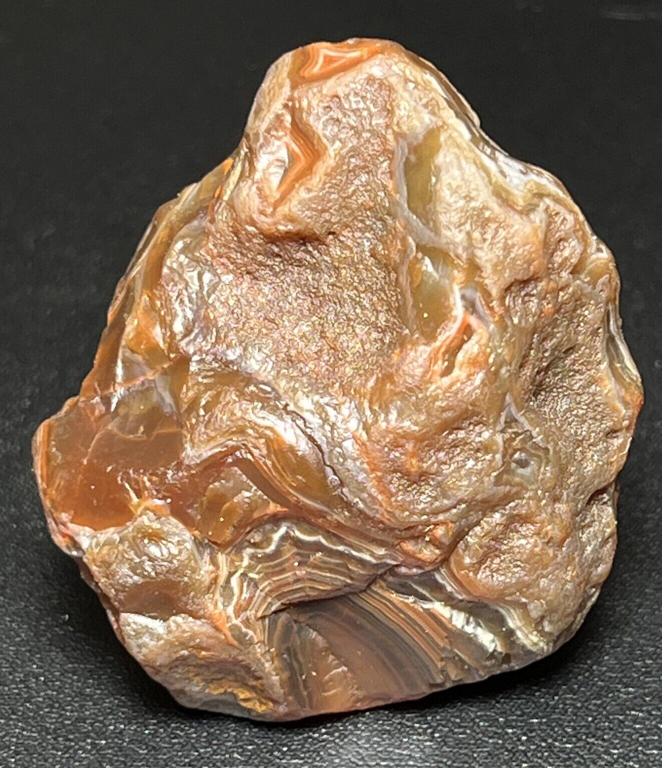 1.2 oz Classic Gemmy Fortification Lake Superior Agate. Mn State Gemstone.
