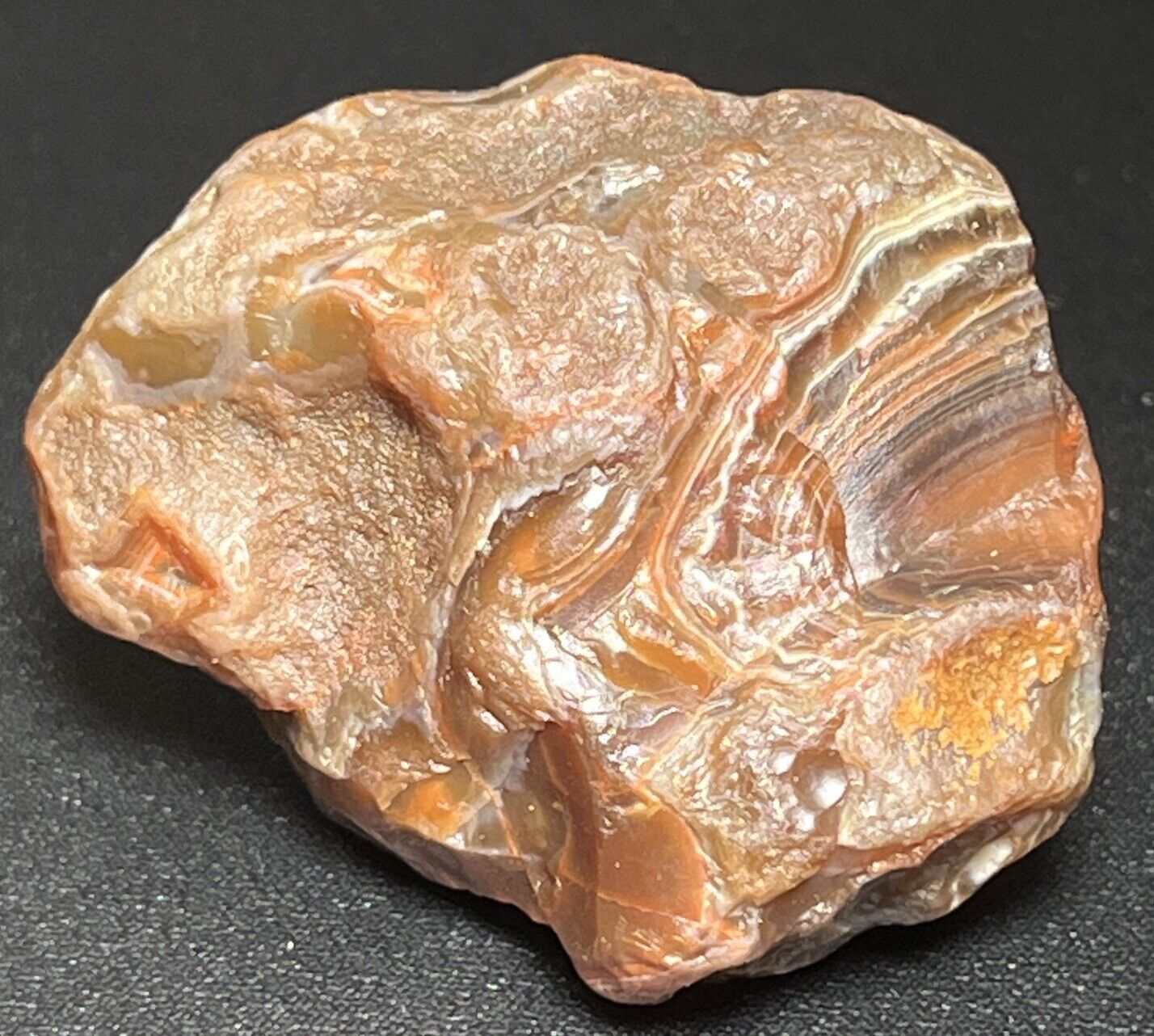 1.2 oz Classic Gemmy Fortification Lake Superior Agate. Mn State Gemstone.