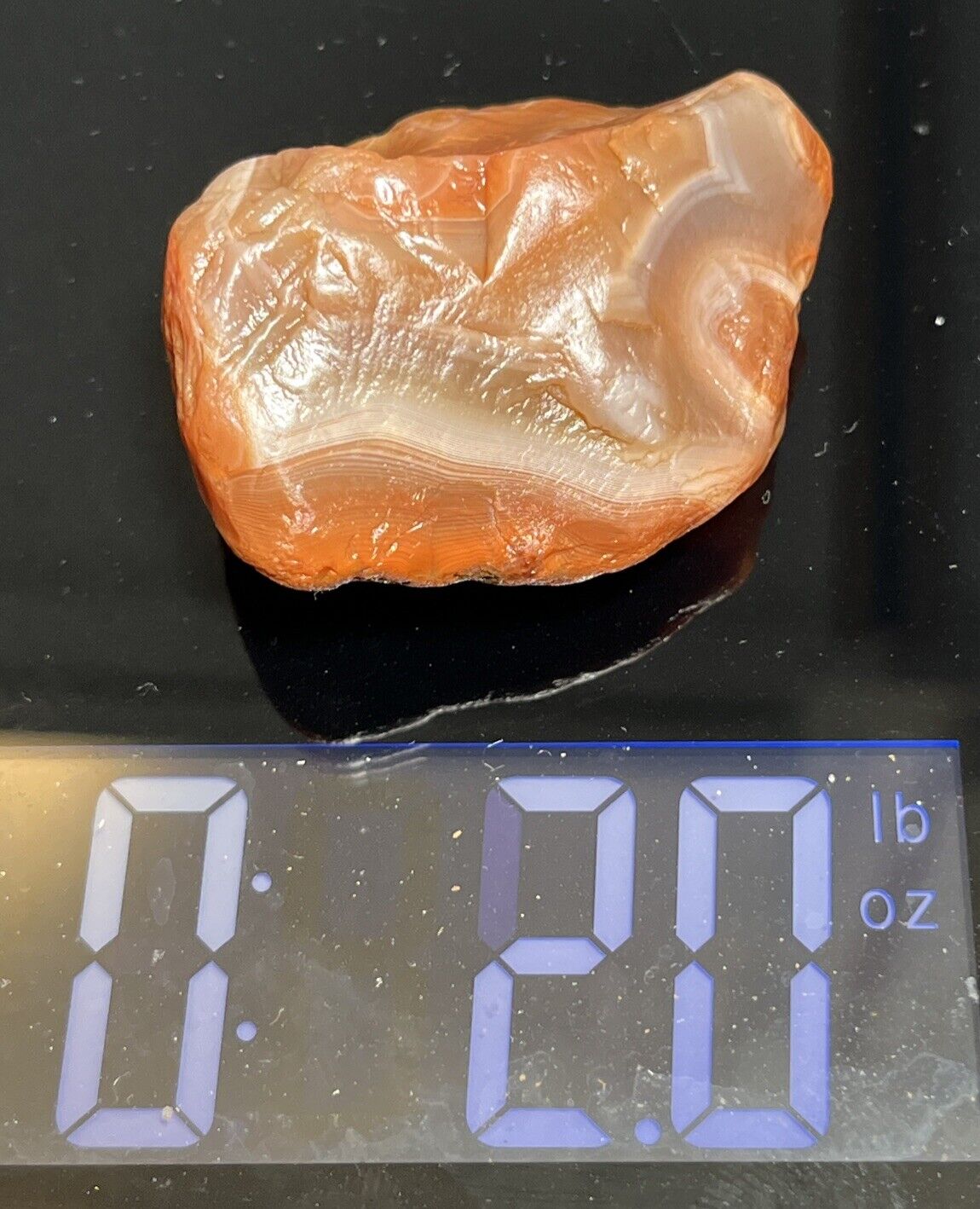 2 oz  Jelly Pastel  Banded Lake Superior Agate. Mn State Gemstone.
