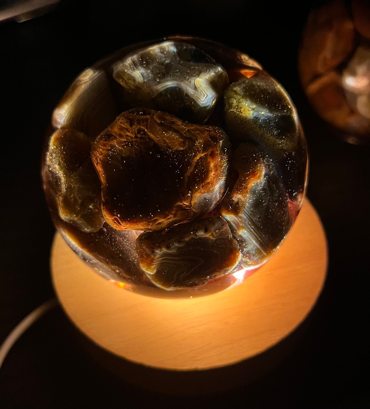 Large Lake Superior Agate Nightlight Orb