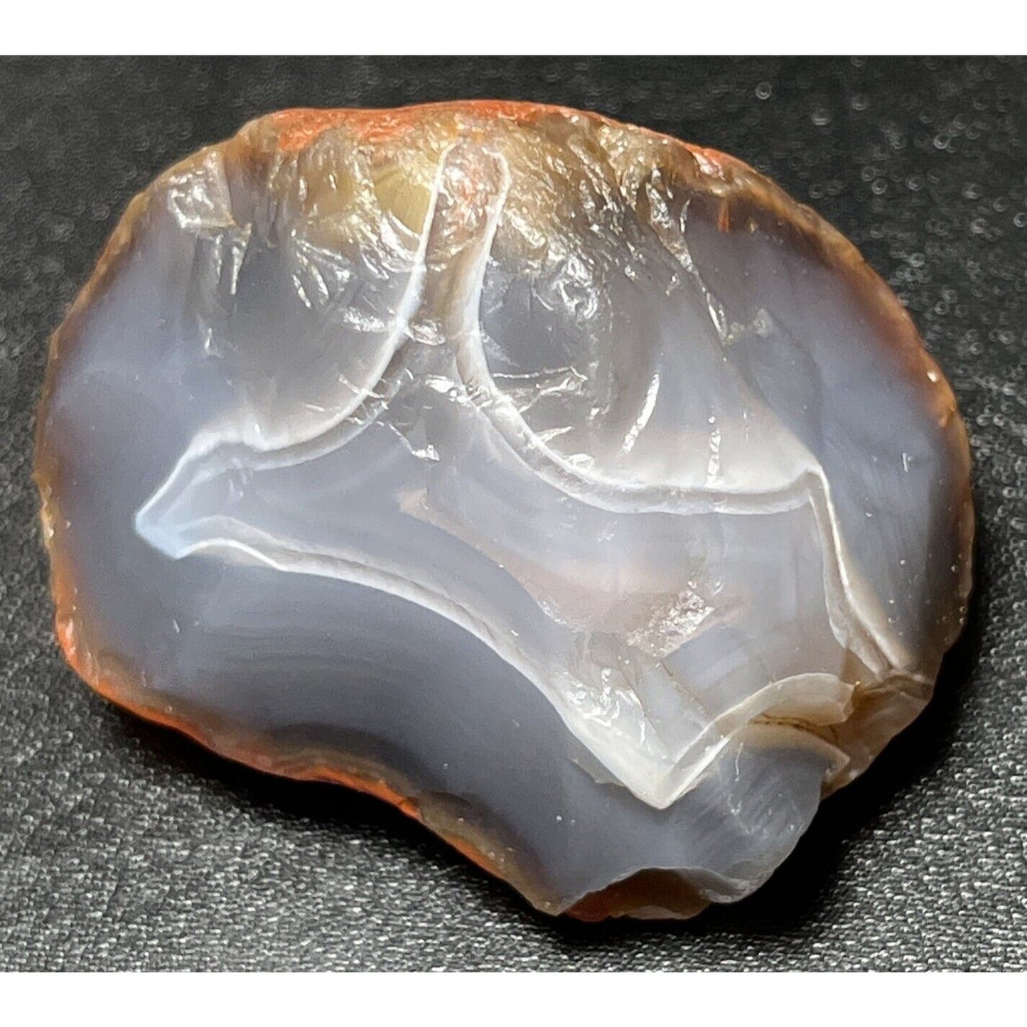 2.1 oz Ghostly Jelly With Shape Of USA Continent In Center Lake Superior Agate.